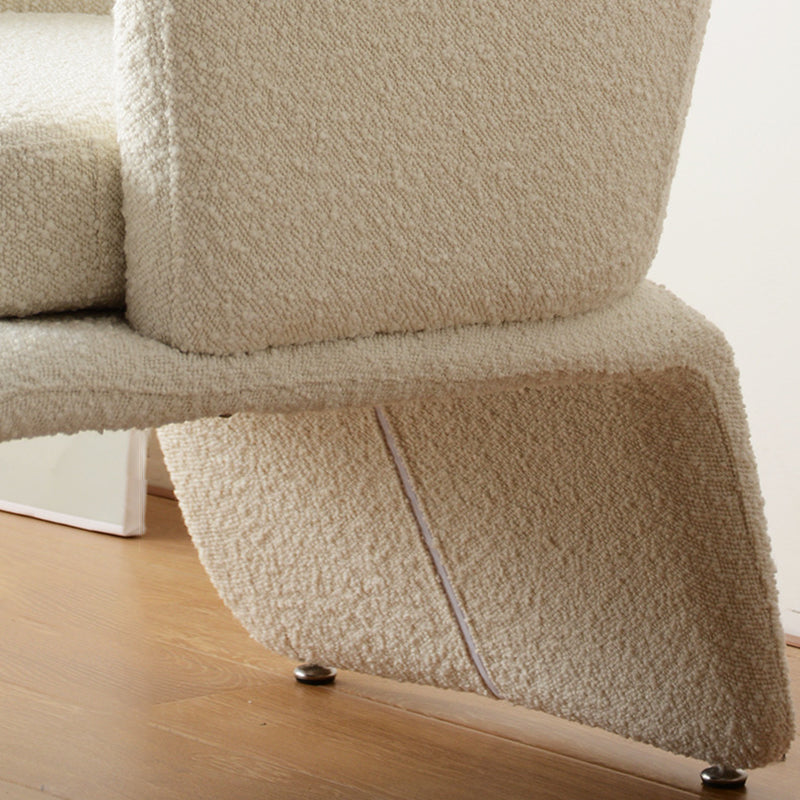 Minimalist Trapezoidal Velvet Iron Accent Chair