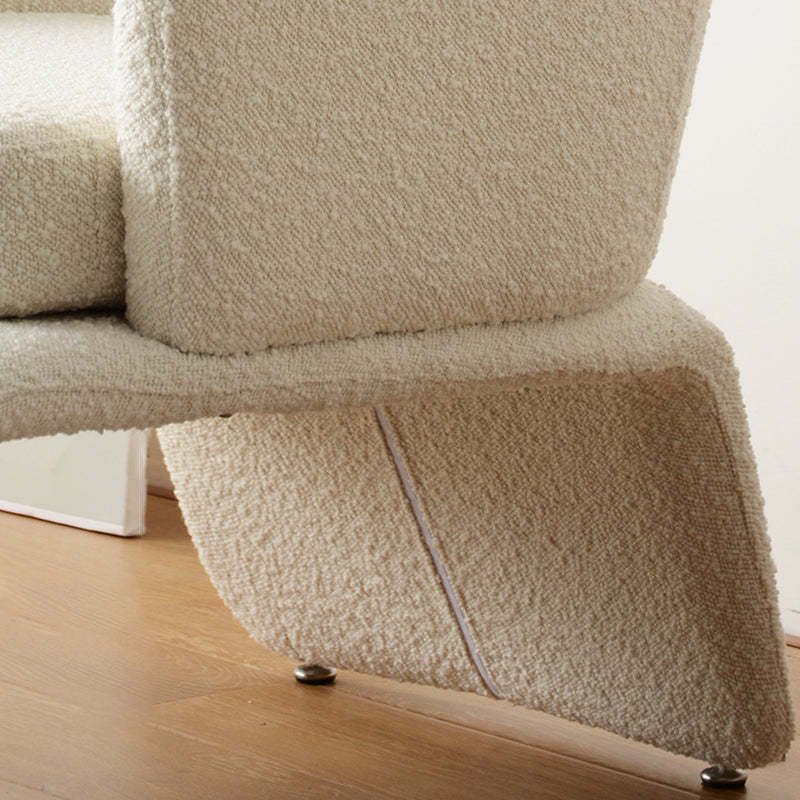 Minimalist Trapezoidal Velvet Iron Accent Chair