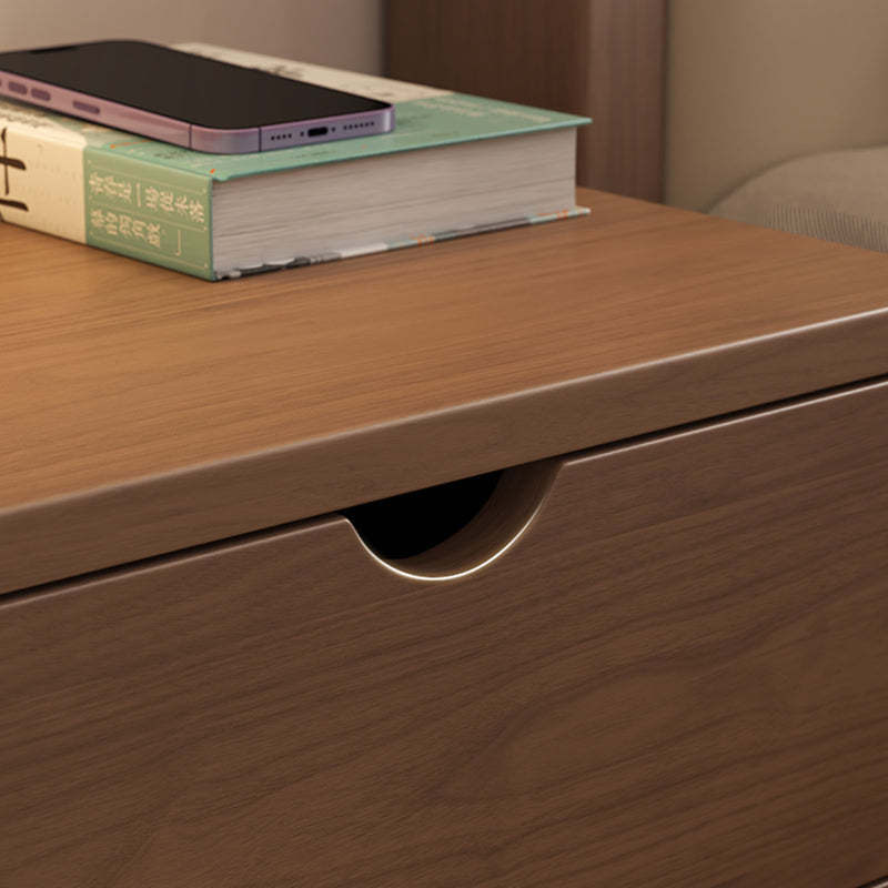 Modern Cubic Rubber Wood 1/2-Drawer Nightstand