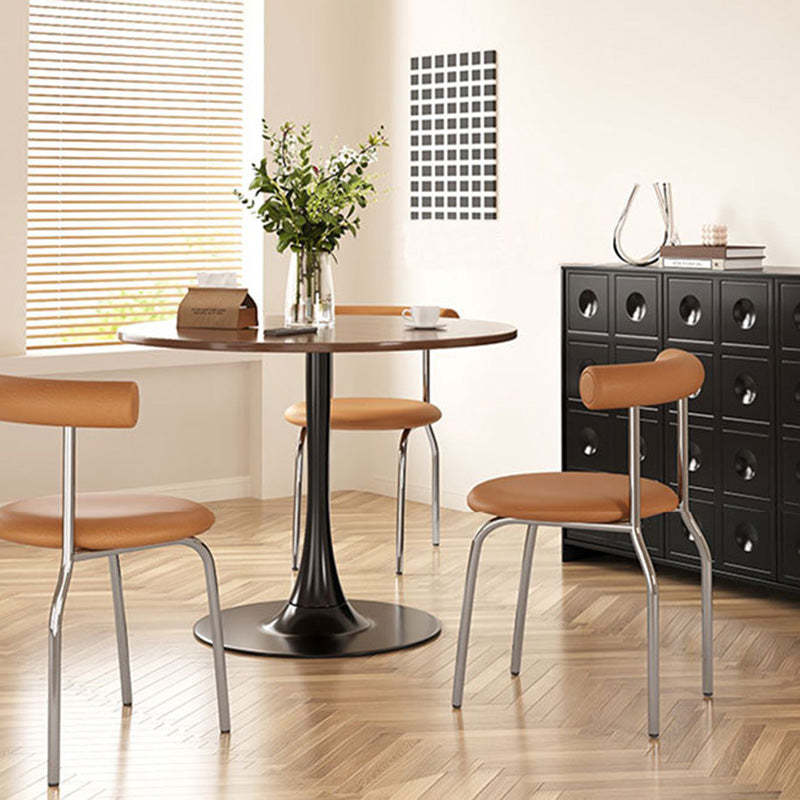 Modern Faux Wood Grain Steel End Table — Wood Color