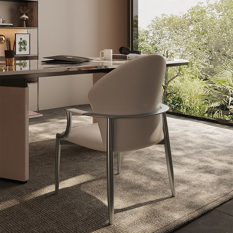 Minimalist Microfiber Leather Square Dining Chair
