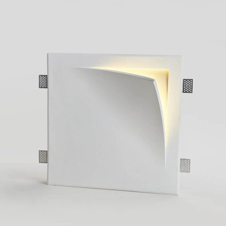 Modern Square Recessed Plaster Wall Sconce