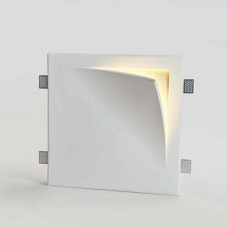 Modern Square Recessed Plaster Wall Sconce
