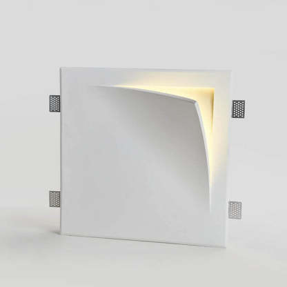 Modern Square Recessed Plaster Wall Sconce
