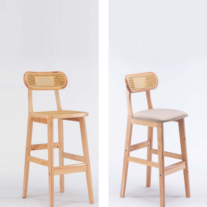 Minimalist PU Leather Open-Back Counter Stool