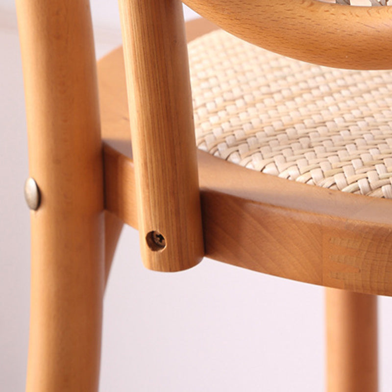 Vintage Rattan Woven Wooden Dining Chair