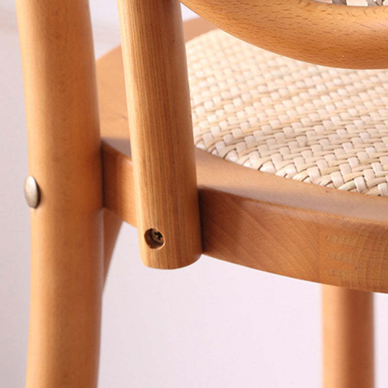 Vintage Rattan Woven Wooden Dining Chair