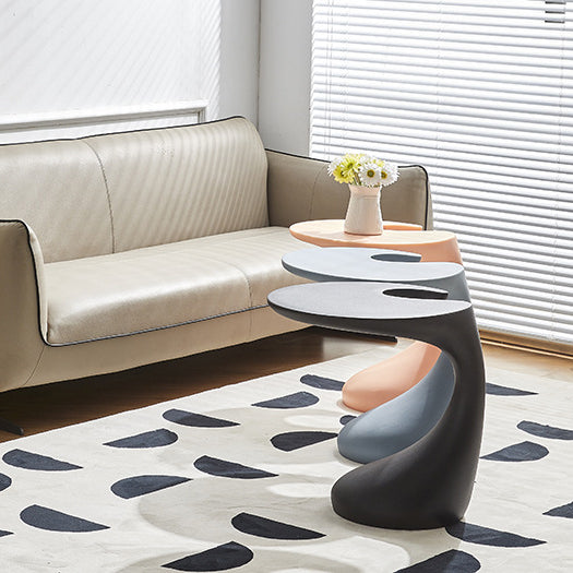 Contemporary Oval Base Plastic End Table