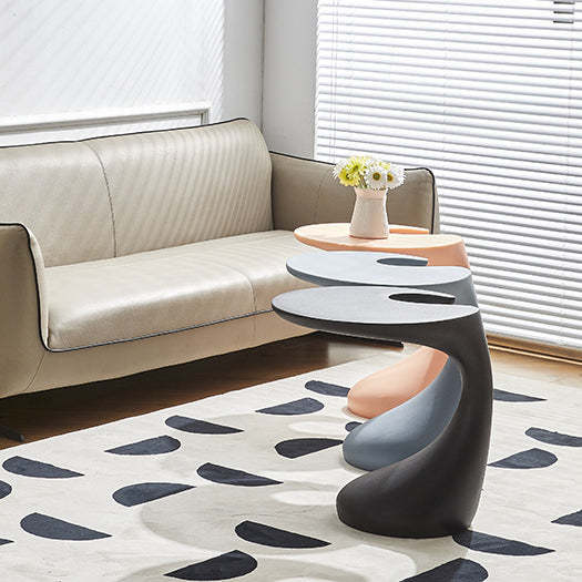 Contemporary Oval Base Plastic End Table