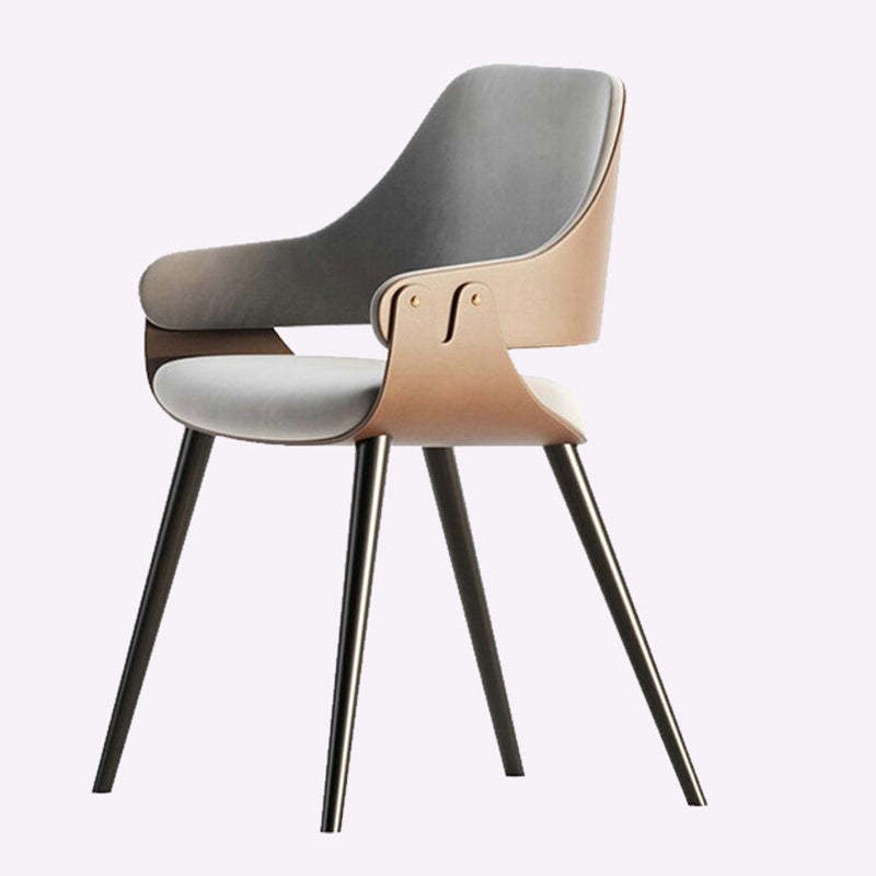 Minimalist Wood Leather Armchair
