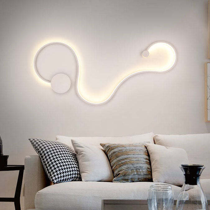 Modern Aluminum Snake Curved LED Sconce