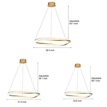 Ring Dimmable LED Oval Nordic Chandelier