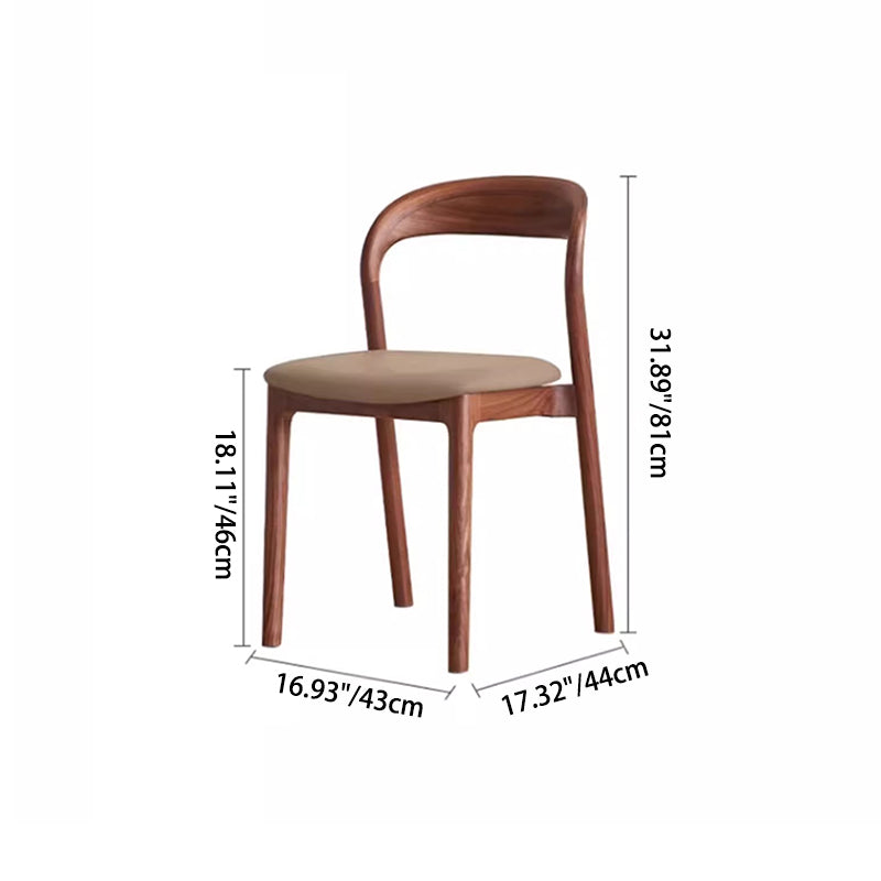 Scandinavian Curved Ash Wood Dining Chair — C