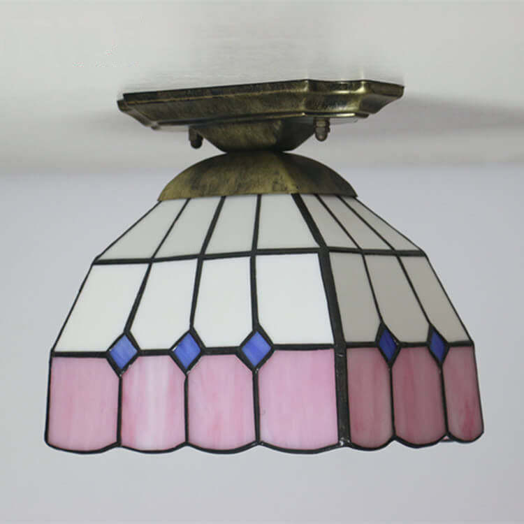 Tiffany Stained Glass Dome Ceiling Light