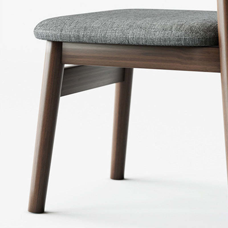 Retro Double-Layer Nappa Leather Open-Back Dining Chair — Walnut Color Wood Frame + Solid Wood Seat