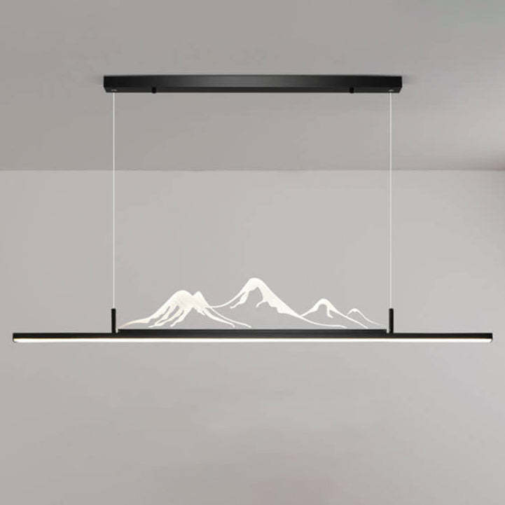 Chinese Retro Long Strip Mountain Peak LED Chandelier