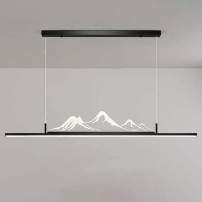 Chinese Retro Long Strip Mountain Peak LED Chandelier