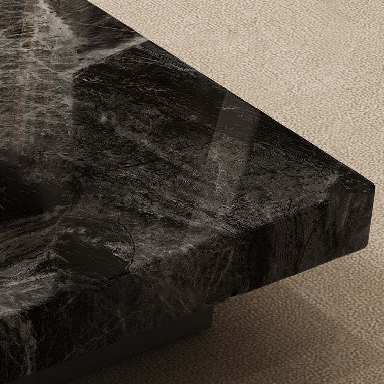 Modern Slate Steel Wood Coffee Table — A