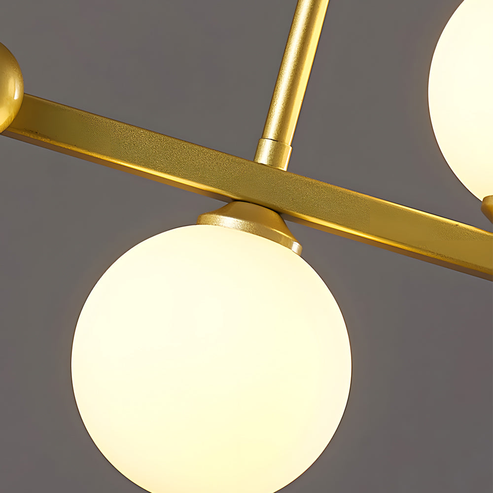 Dimmable Glass Ball LED Long Dining Chandelier