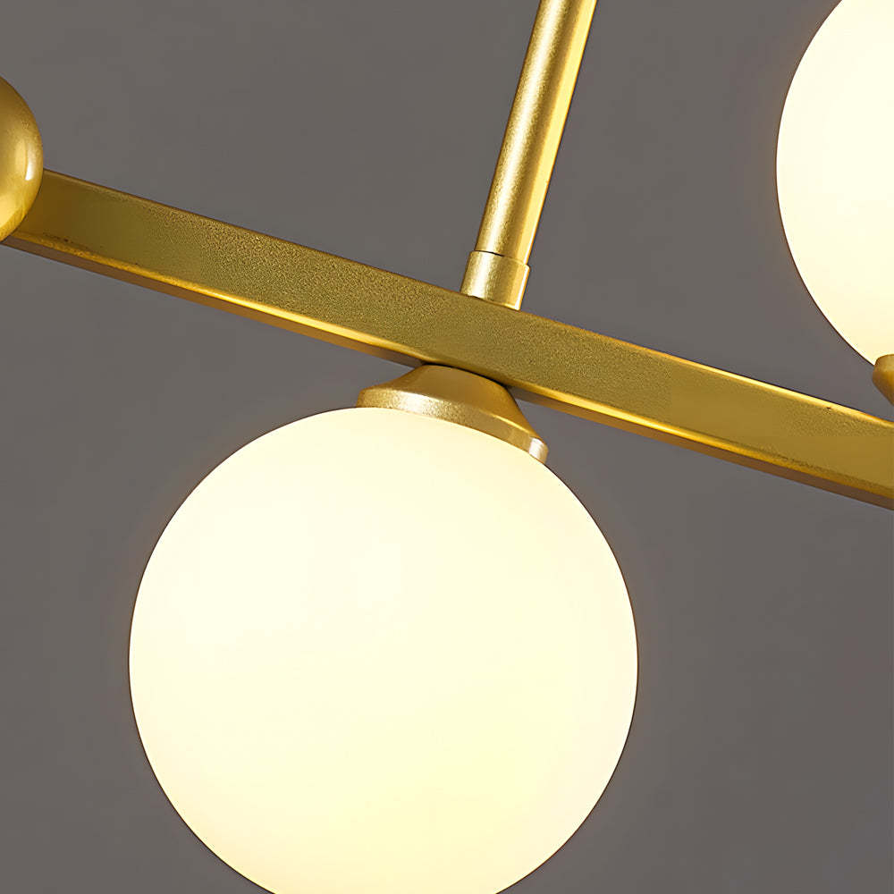 Dimmable Glass Ball LED Long Dining Chandelier