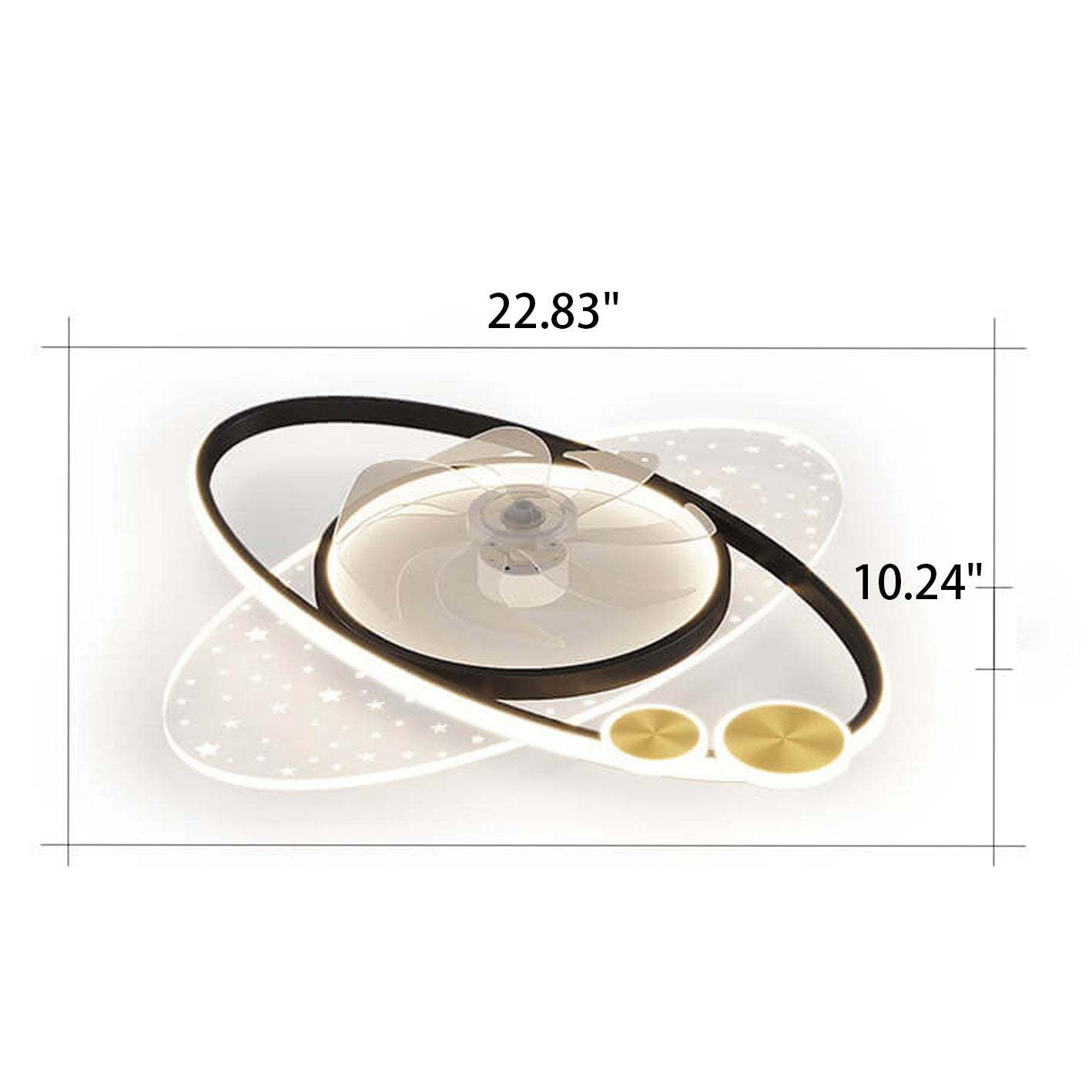 Modern Planet Star Effect LED Flush Mount Fan Light