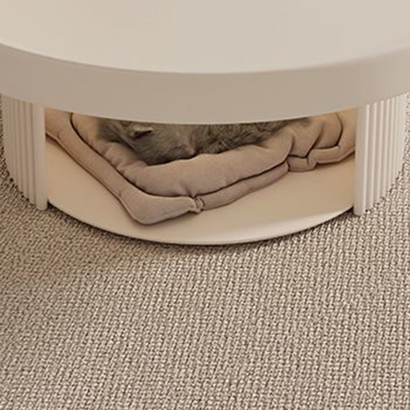 Minimalist Round Rock Slab Steel Coffee Table