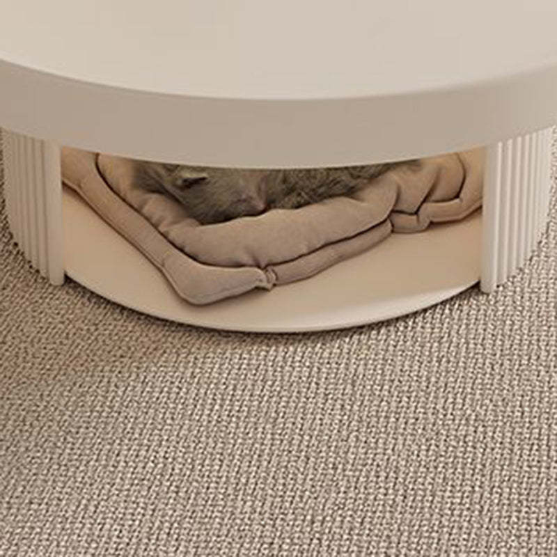 Minimalist Round Rock Slab Steel Coffee Table