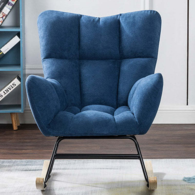 Nordic Patchwork Linen Rocking Chair