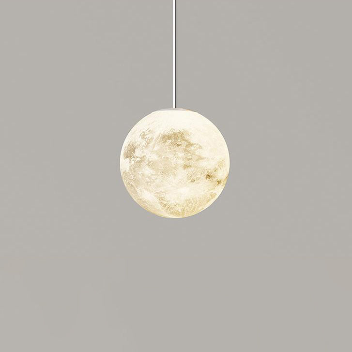 Minimalist Astronaut Moon Iron Resin LED Pendant Light