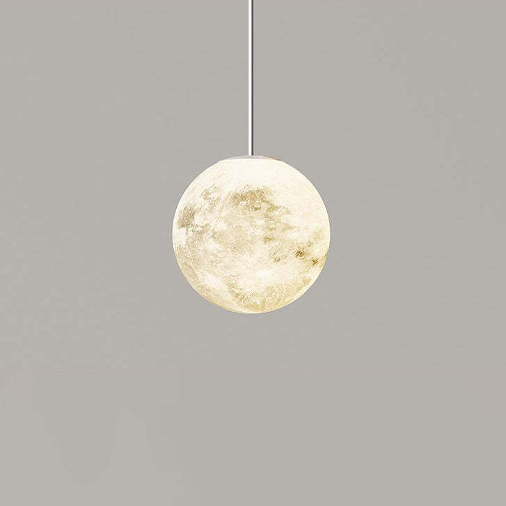 Minimalist Astronaut Moon Iron Resin LED Pendant Light