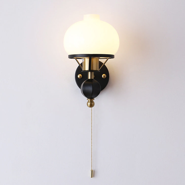 French Geometric Circle Glass Iron Sconce