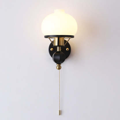 French Geometric Circle Glass Iron Sconce
