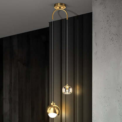 European Iron Brass LED Island Chandelier — Brass / Black