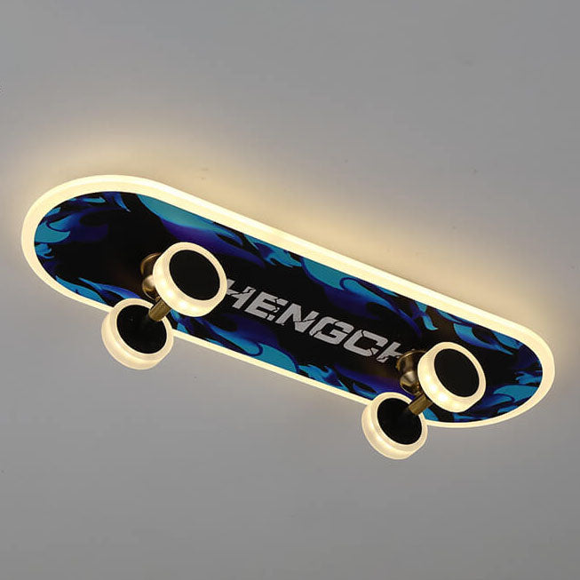 Cartoon Skateboard Acrylic LED Kids Flush Mount Light