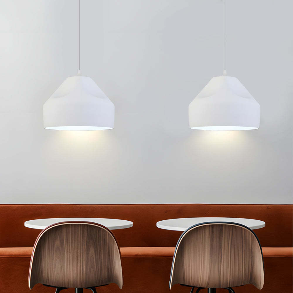 Pleat Box LED Black White Aluminum Pendant Light
