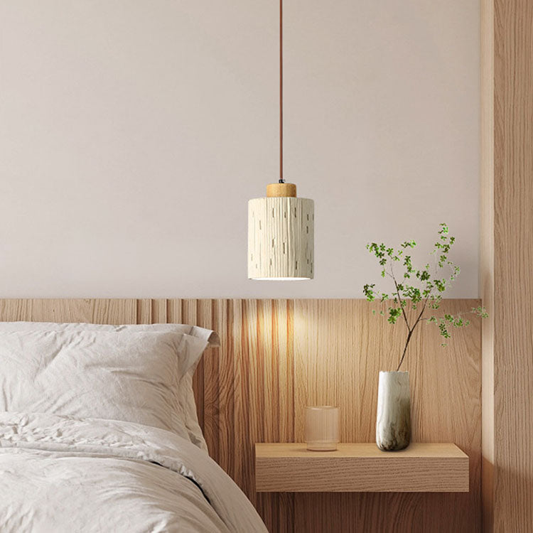 Scandinavian Cylinder Cone Cement Solid Wood Pendant Light