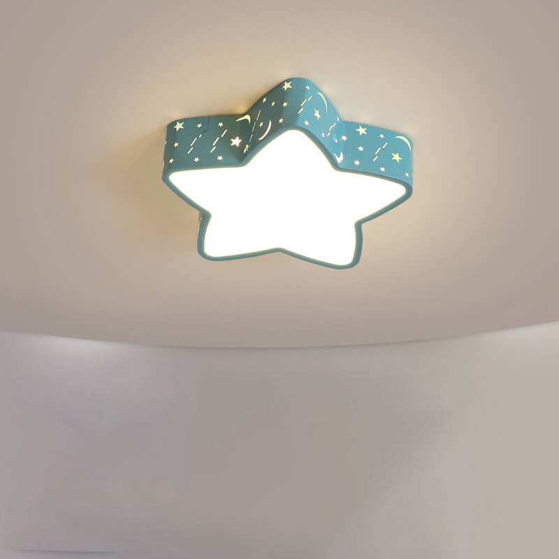 Cartoon Star Shape LED Flush Mount Light