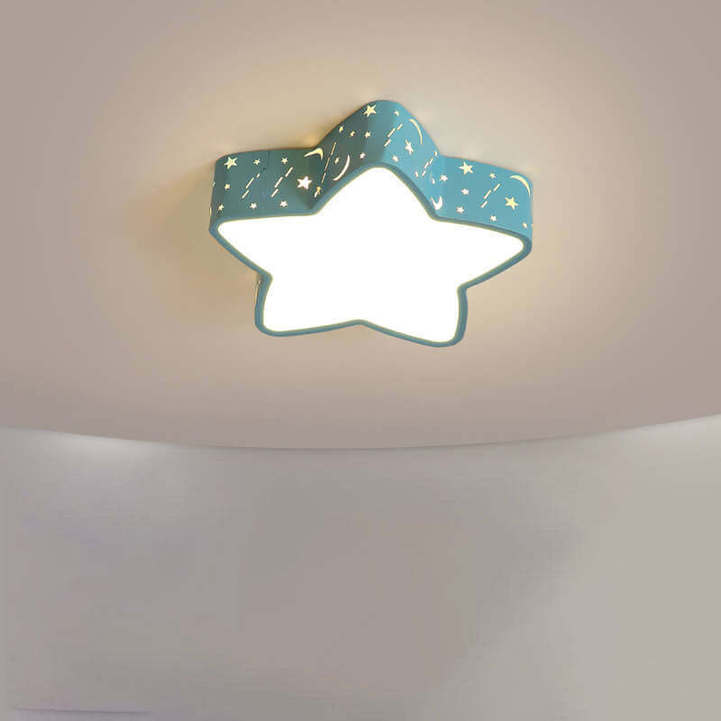 Cartoon Star Shape LED Flush Mount Light