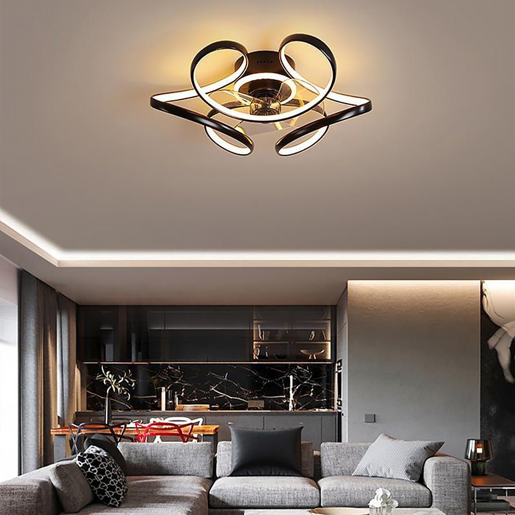 18" Flower Modern Ceiling Fan Chandelier with Remote