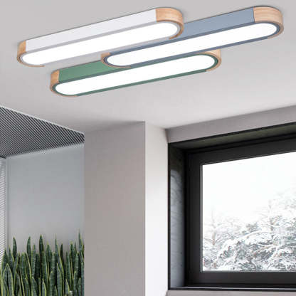 Scandinavian Long Oval Iron Flush Mount Light