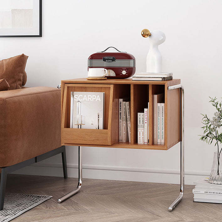 Nordic Wood Steel 2-Tier End Table