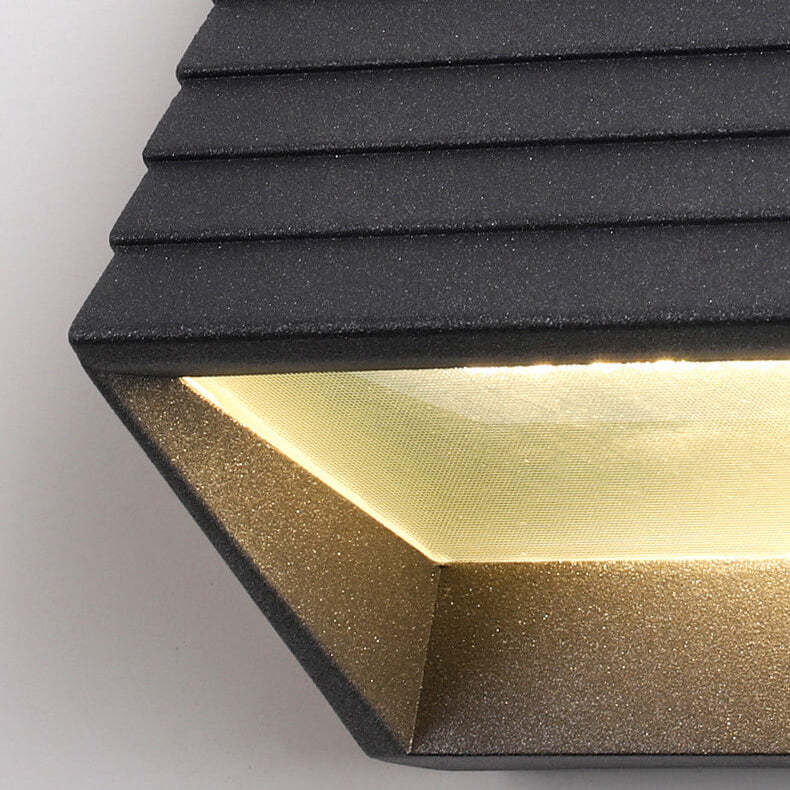 Outdoor Striped Trapezoidal LED Patio Wall Sconce