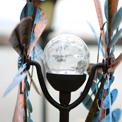 Vintage Iron Wind Spinner Garden Stake Lights - 2-Pack Solar Pathway Decor-Lighom