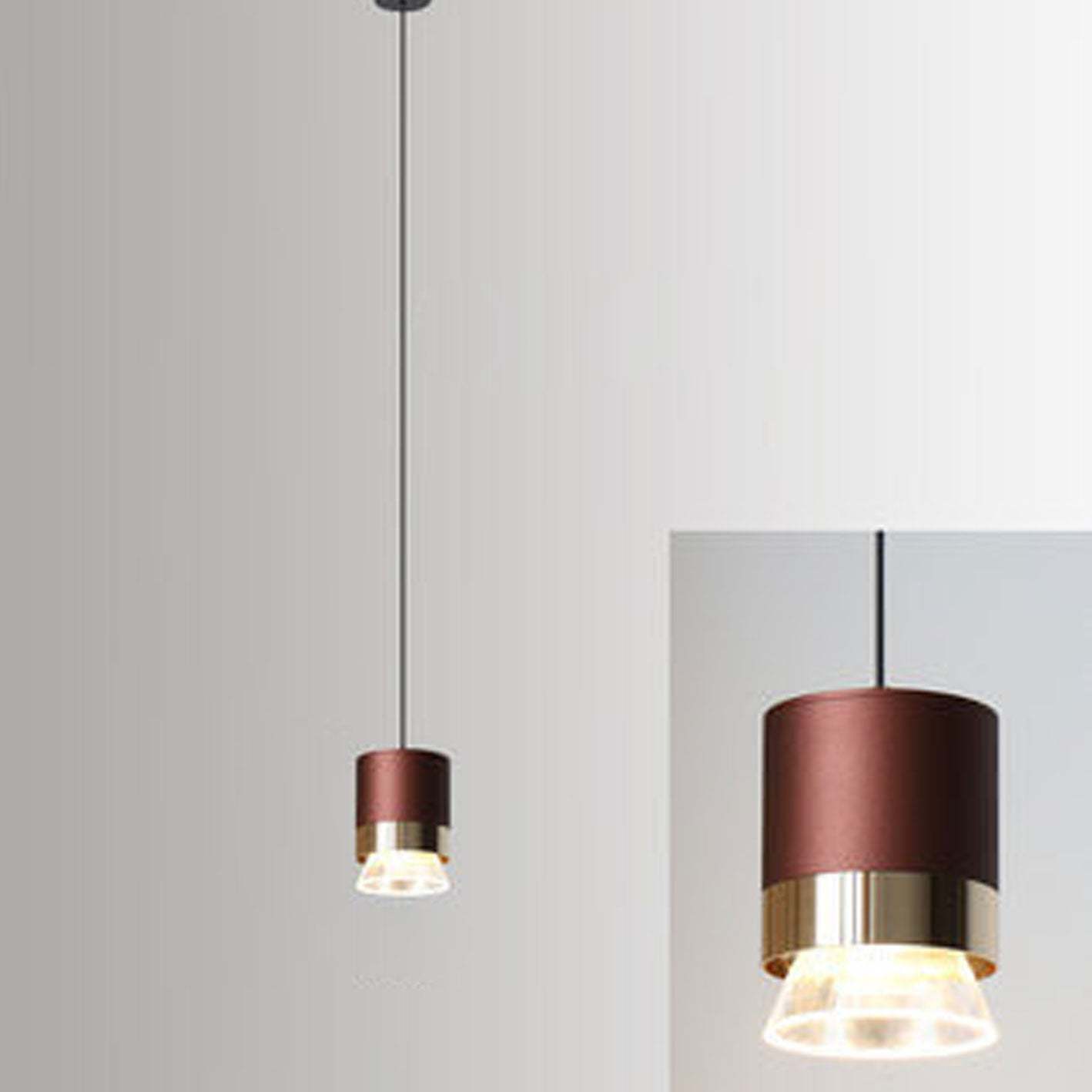 Nordic Cylindrical Aluminum Acrylic LED Pendant Light — Black / Warm Light (3000K) / 220V-240V For UK/AU