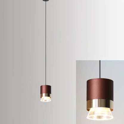 Nordic Cylindrical Aluminum Acrylic LED Pendant Light — Black / Warm Light (3000K) / 220V-240V For UK/AU