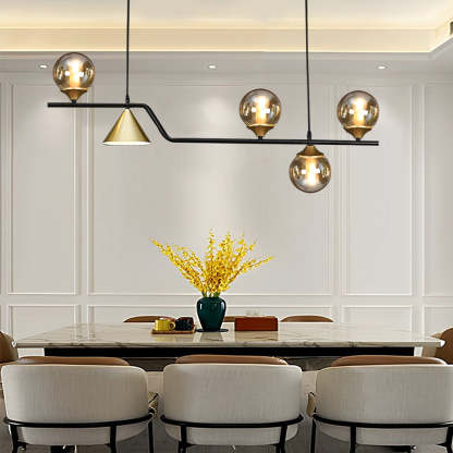Strip Cone Glass Bubble LED Nordic Chandelier