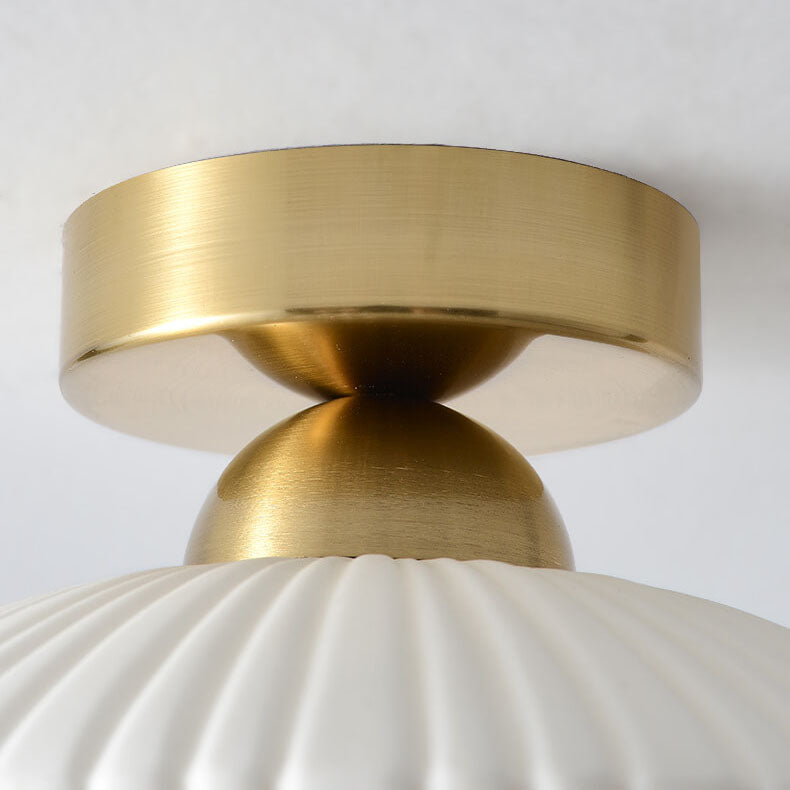 Modern Ceramic Disc Semi-Flush Ceiling Light — B / Black / 220V-240V For UK/AU