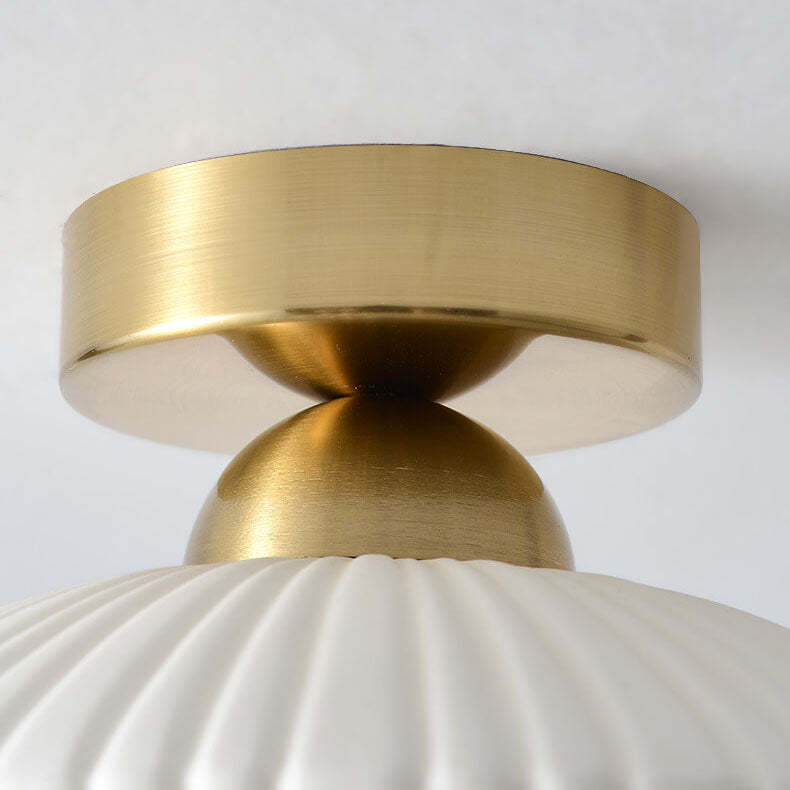 Modern Ceramic Disc Semi-Flush Ceiling Light — B / Black / 220V-240V For UK/AU