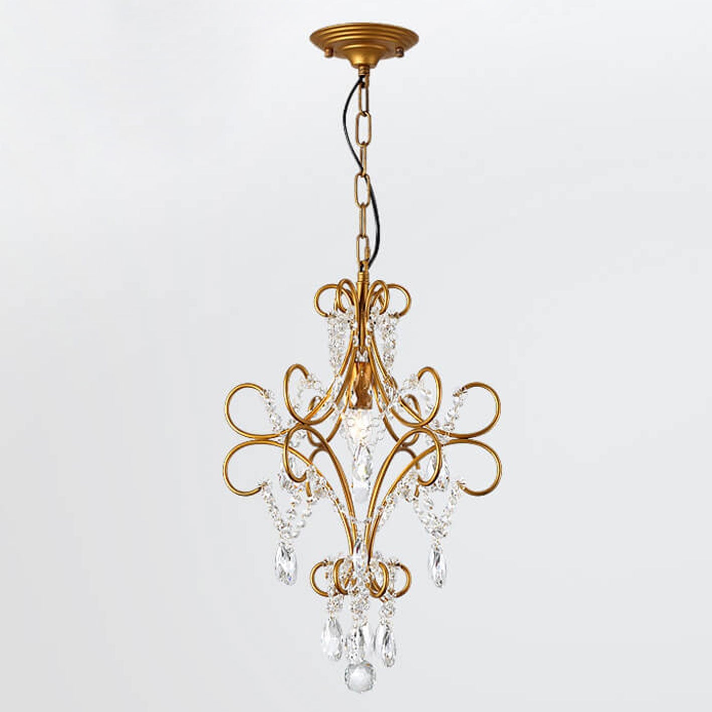 Vintage Luxe Crystal Candle Chandelier — 1 Light / Black / 220V-240V For UK/AU