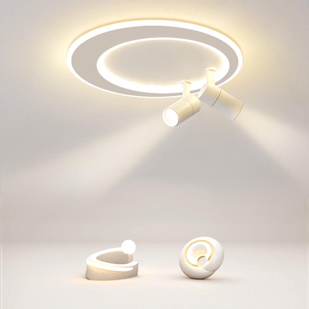18'' LED Circular Flush Mount Modern Lighting with Spotlight-Lighom